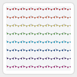 Rainbow bunting bright  (large) Sticker